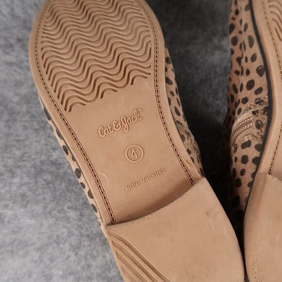 Cat & Jack Shoe Girls 4 Bootie Animal Print Casual Kid Brown Side Zip Ankle Boot - Picture 12 of 12